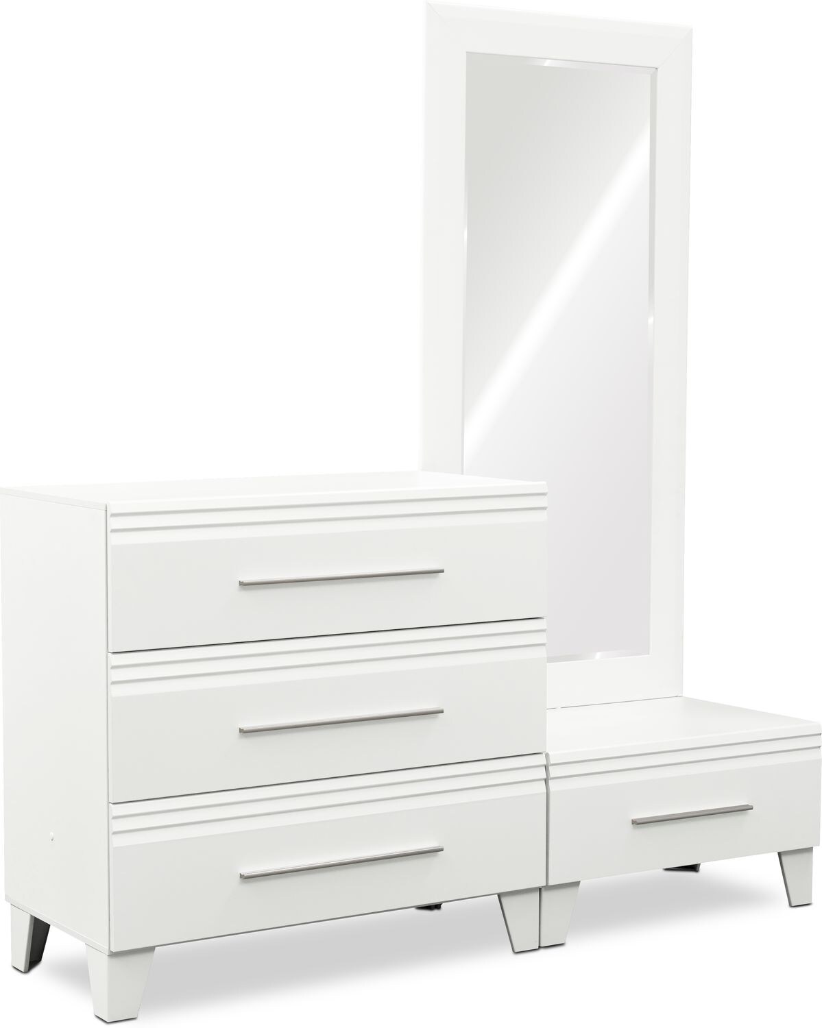 white dresser with mirror